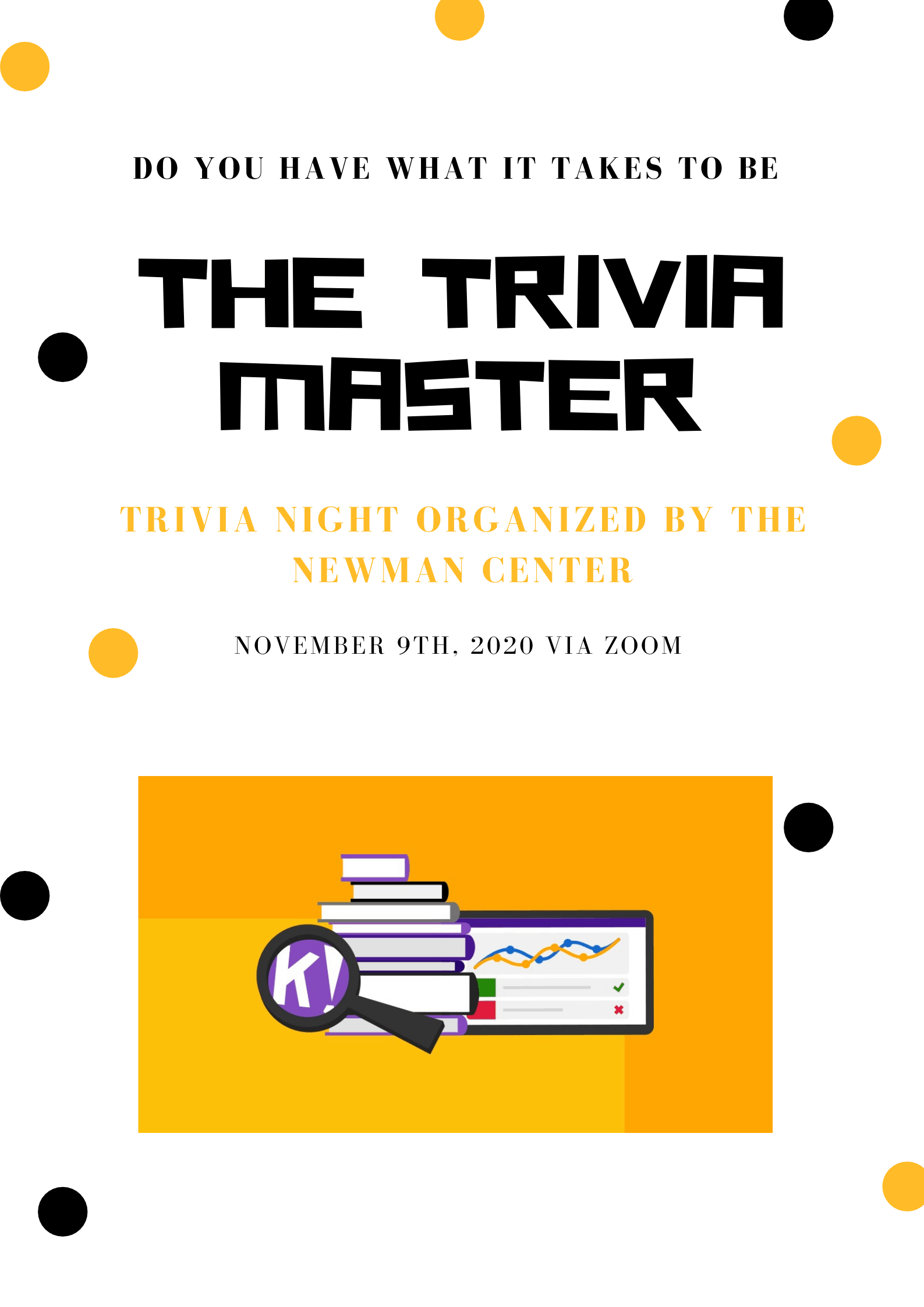 Newman Center Trivia poster advertisement
