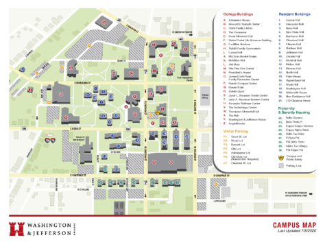 W&J College Campus Map