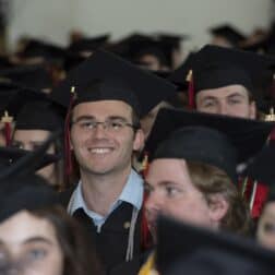 Washington & Jefferson graduates in academic regalia at the 2022 Commencement Cermony.