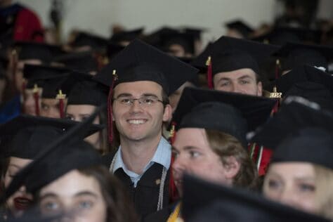 Washington & Jefferson graduates in academic regalia at the 2022 Commencement Cermony.