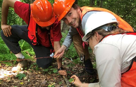 W&J students doing forest research