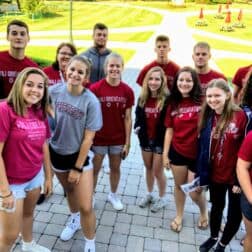 LINK Mentors pose for a group photo on W&J's campus.