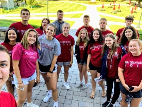 LINK Mentors pose for a group photo on W&J's campus.