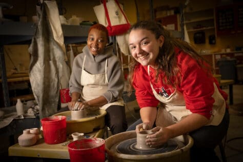 Students engaged in W&J's undergraduate art program.