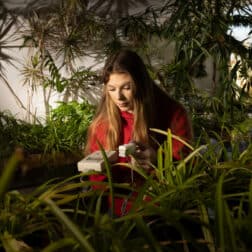 Student in Arboretum