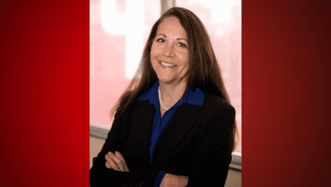 Headshot of Dr. Tracey Sheetz on the Rossin skybridge.