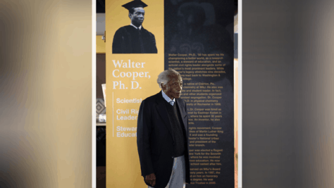Dr. Walter Cooper standing in Beau Hall