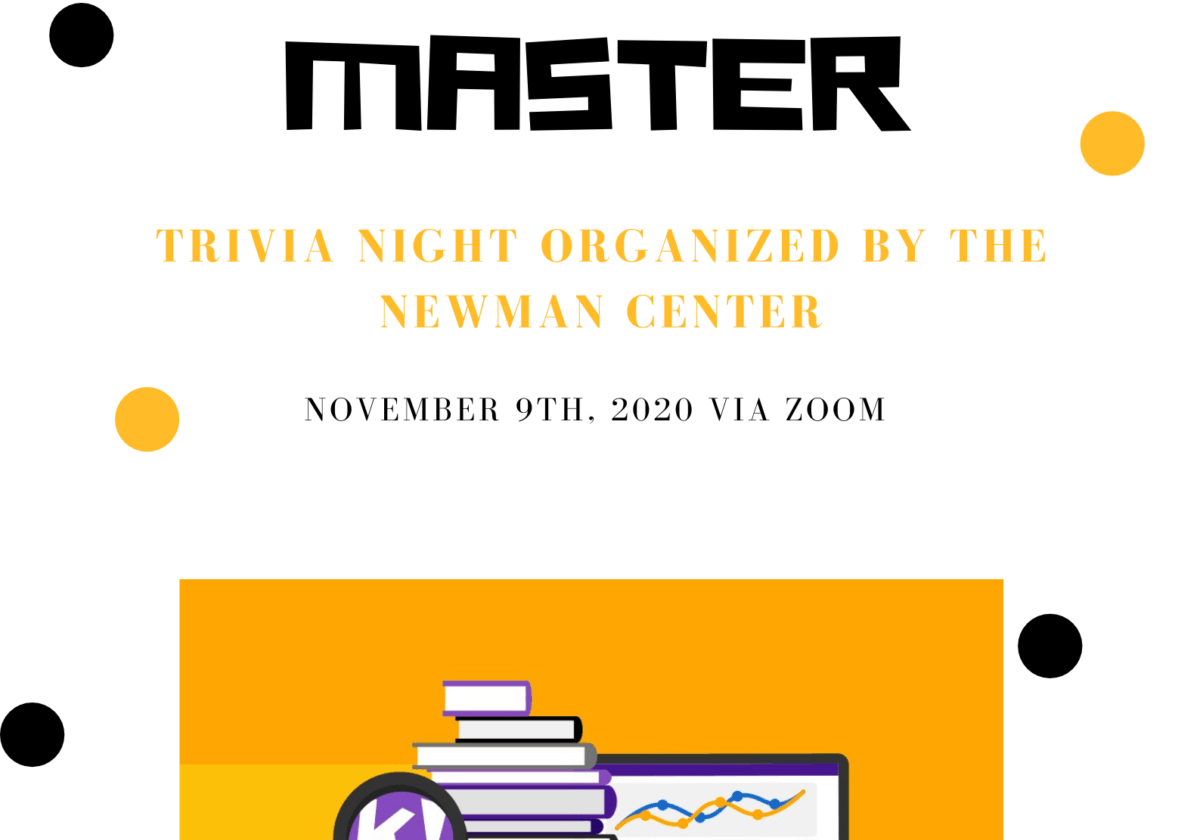 Newman Center Trivia poster advertisement