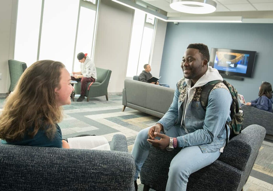 Students study and talk in the common areas of Beau Hall as seen October 21, 2019 during the Creosote Affects photo shoot at Washington & Jefferson College.