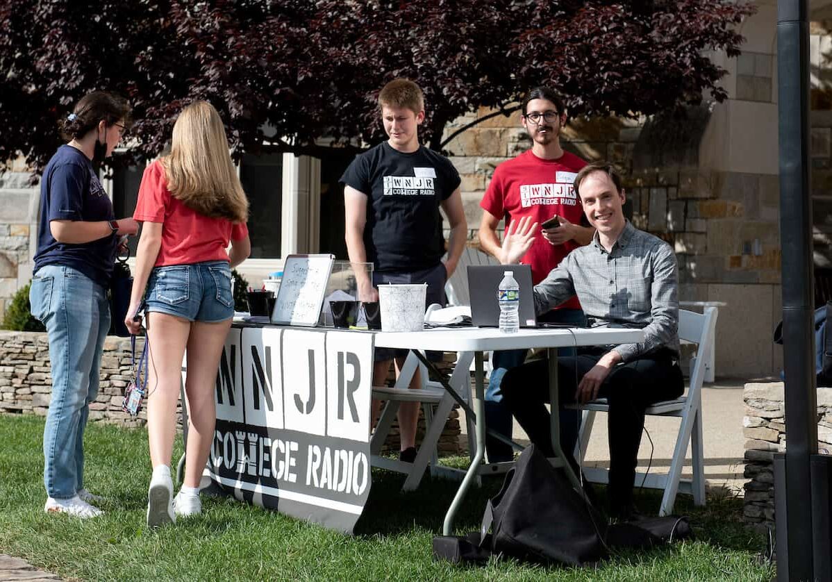 Students represent their clubs at information tables on Olin Lawn and outside of the Technology Center during the Involvement Expo September 17, 2021 on the campus of Washington &amp; Jefferson College in Washington, Pa.