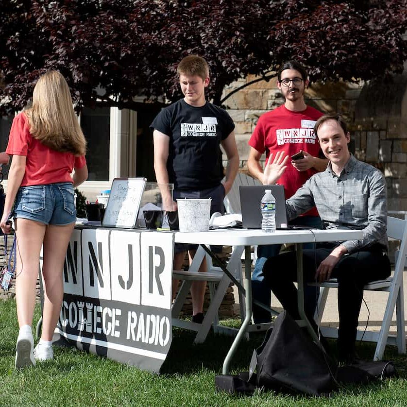 Students represent their clubs at information tables on Olin Lawn and outside of the Technology Center during the Involvement Expo September 17, 2021 on the campus of Washington &amp; Jefferson College in Washington, Pa.