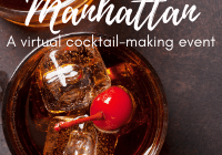 Manhattan cocktail with cherry on top