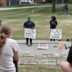 W&J’s Black Student Union hosted a Celebration of Black Lives to honor those who lost their lives to racial injustice on September 27, 2020 at the amphitheater outside of the Technology Center on the campus of Washington & Jefferson College.