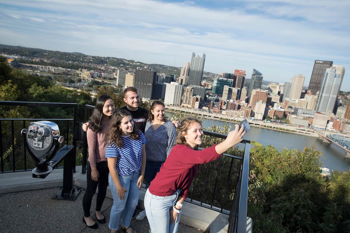 Creosote Photo Shoot October 2019 Students outside Pittsburgh at best liberal arts college