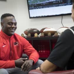 Football player student athlete photo