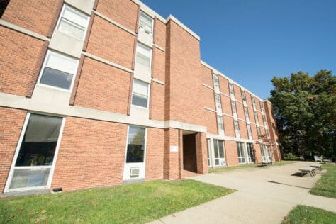 The front entrance of Alexander Hall as seen October 21, 2019