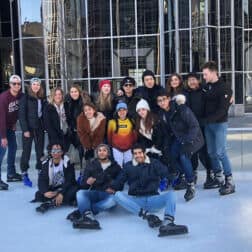 W&J international students at PPG ice rink in Pittsburgh