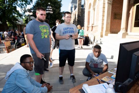 Involvement Expo 2019 Students play video games during Washington & Jefferson College's Involvement Expo.