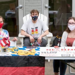 Student clubs, activities, and organizations, including the German Club and the Red & Black, host tables September 17, 2020 at the Involvement Expo on the campus of Washington & Jefferson College.