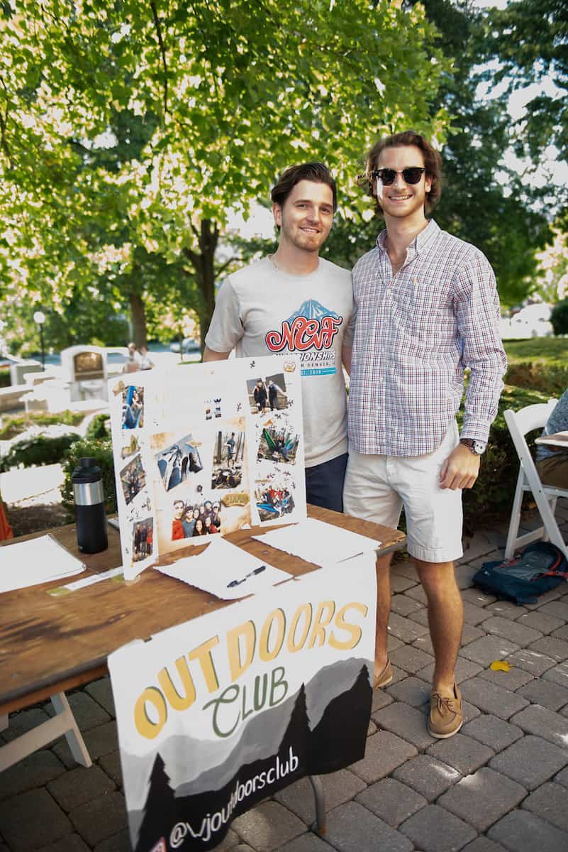 Involvement Expo 2019 Outdoors club members pose for a photo as student organizations and clubs hosted tables at the Involvement Expo.