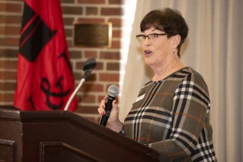 Alumni gathered to honor William L. Thomas '91 with the W. Edward Sell Legal Achievement and to discuss the topic, George Washington Grew It: The Legal Pitfalls and Opportunities for Marijuana in Pennsylvania, in the Allen Ballroom of Rossin Campus Center during Homecoming at Washington &amp; Jefferson College, October 5, 2019.