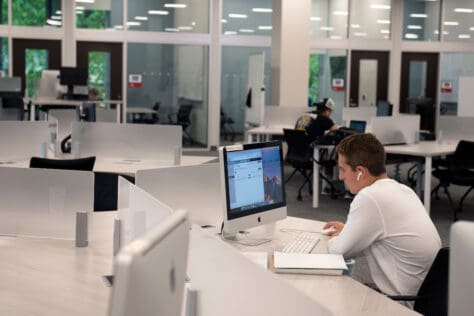 Student Studying in the Library