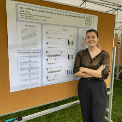 W&J senior Anja Popey poses next to a poster displaying her research.