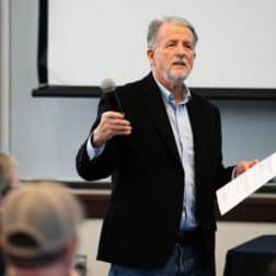 Dr. Michael Crabtree presents to his class.