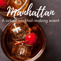 Manhattan cocktail with cherry on top