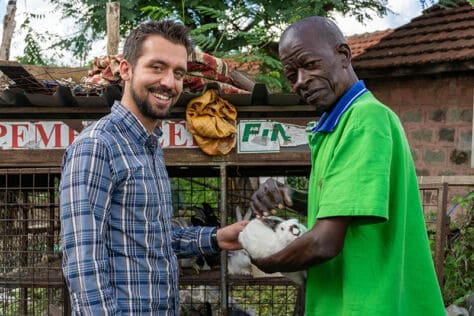 Jake Meyers, left, with environmentalist Francis Wachira